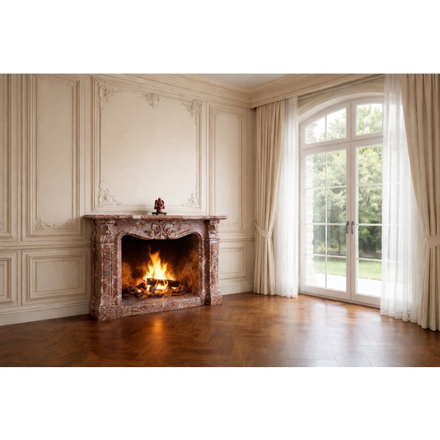 Vintage Fireplace in Marble For Sale - Image 3 of 3