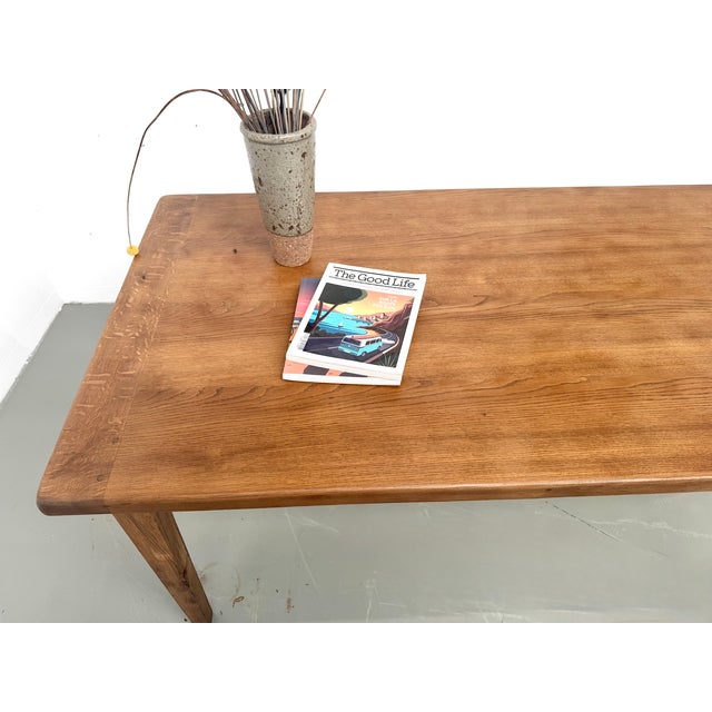 Farmhouse Table with Oak Top and Tapered Pine Legs, France, 1950s For Sale - Image 16 of 18