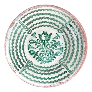 Large Spanish Fajalauza Ceramic Lebrillo Bowl For Sale