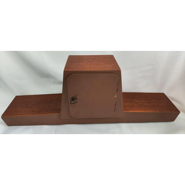 Mid-Century Modern 1965 Chime Windup Mantle Table Clock by Franz Hermle & Sons For Sale - Image 3 of 6