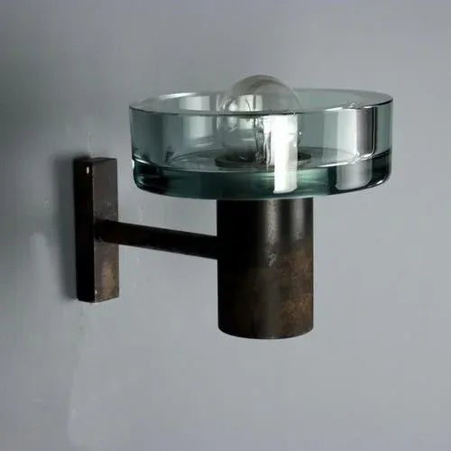 Glass Glass Wall Lamp, 1960s For Sale - Image 7 of 10