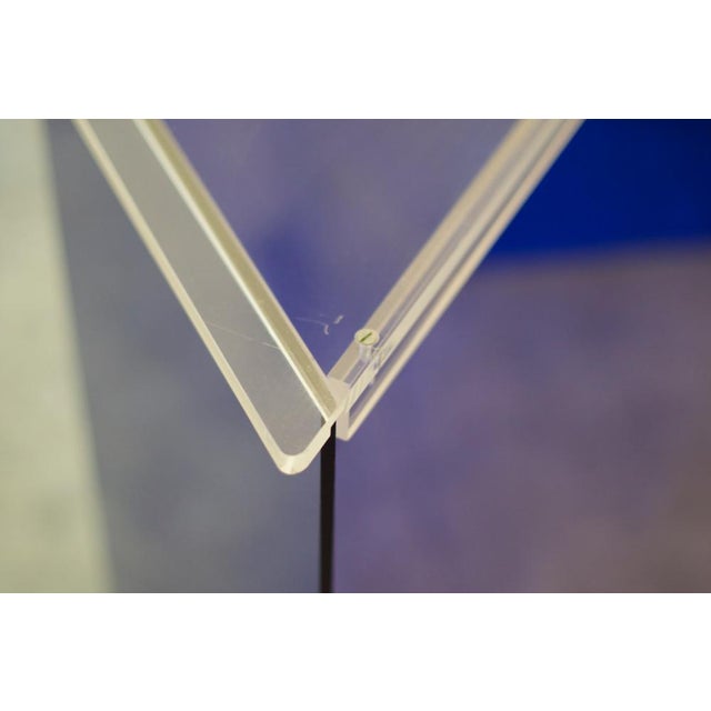 Blue International Acrylic Glass Reception Display Stands, 1980, Set of 2 For Sale - Image 17 of 18
