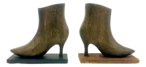 Mid-Century Carved Bookends in the shape of Womens Shoe, 1960s, Set of 2