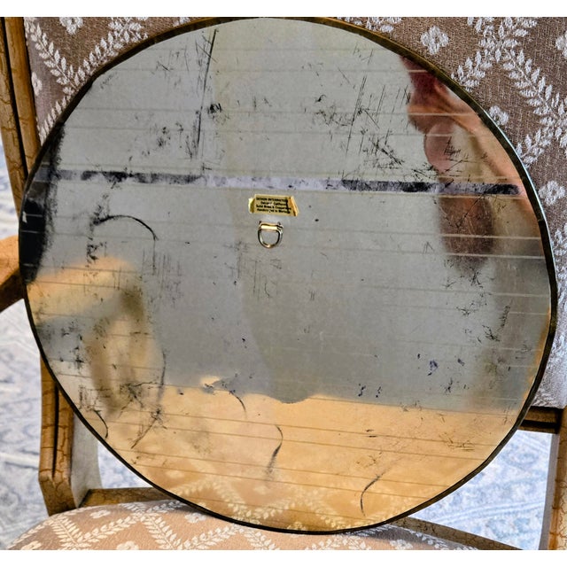 Metal Handcrafted Moroccan Solid Brass Round Wall Mirror, 15.25" Design International For Sale - Image 7 of 8