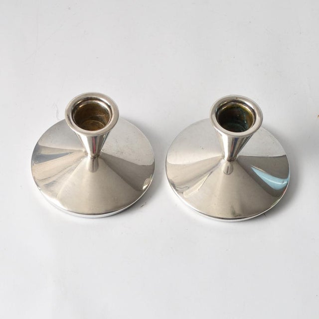 Danish Silver-Plated Candleholders by Carl Christiansen, 1960s, Set of 2 For Sale - Image 11 of 14