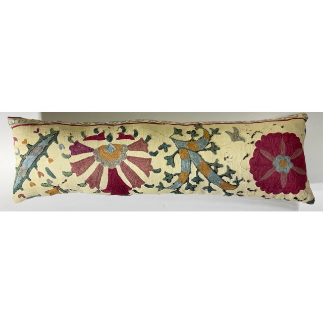Antique Hand-Embroidered Suzani Pillow - a Piece of Art For Sale - Image 11 of 12