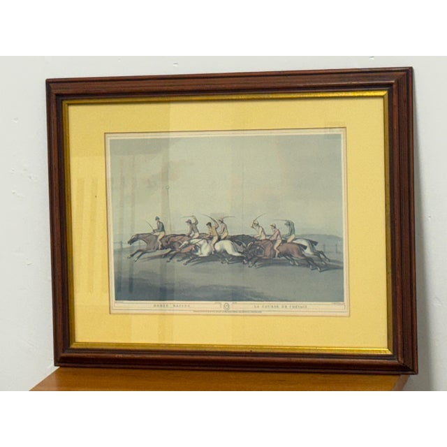 Design Plus Gallery presents a Framed Equestrian Engraving by J. Godby + H. Merke for Samuel Howitt “La Course de...