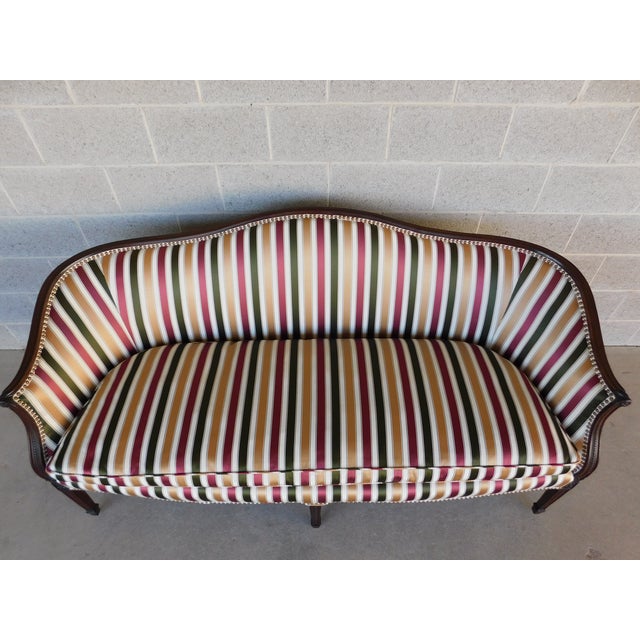 Early 20th Century Vintage Federal Sheraton Style Sofa For Sale - Image 5 of 15