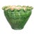 Large Vintage French Green Glazed Terracotta Scalloped Bowl Planter For Sale