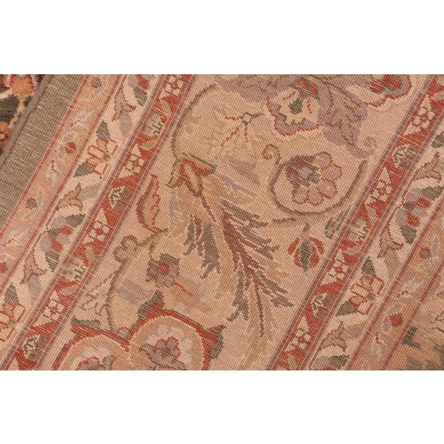 Textile Floral 1990's Pak-Persian Green/Taupe Wool Rug - 6'2'' X 9'2'' For Sale - Image 7 of 9