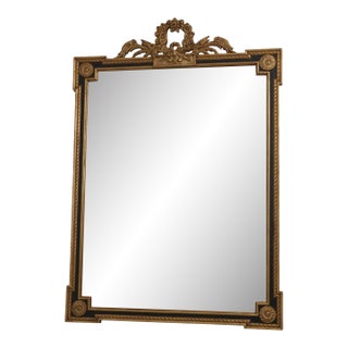 Friedman Brothers Neoclassical Black & Gold Wall Mirror For Sale