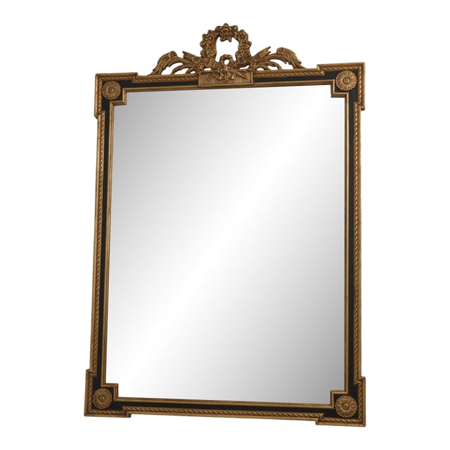 Friedman Brothers Neoclassical Black & Gold Wall Mirror For Sale