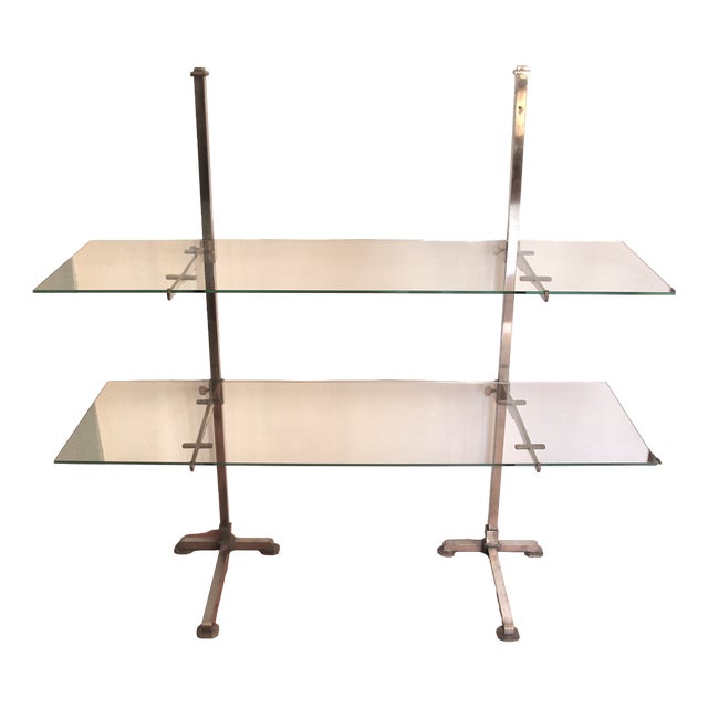 French Art Deco Etagere in Metal and Glass, 1930s For Sale