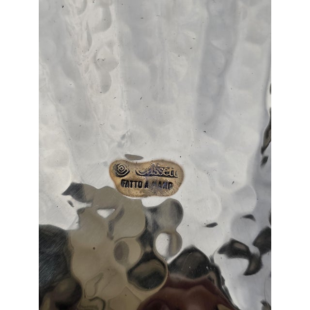 Hand-Embossed Shell Tray in Hammered Brass with Drawers, Florence, 1950s, in Very Good conditions. Designed 1950 to 1959...