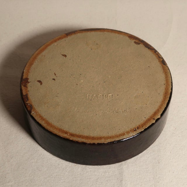 Vintage 1970s Hasle Bornholm Denmark Low Catch-All Stoneware Bowl Catch All For Sale - Image 10 of 10