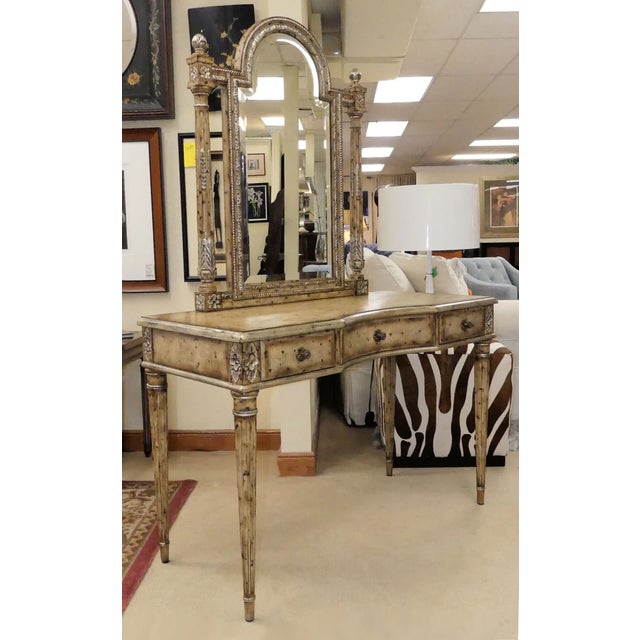 Vintage LaBarge Louis XVI Painted Vanity, Mirror For Sale - Image 12 of 16