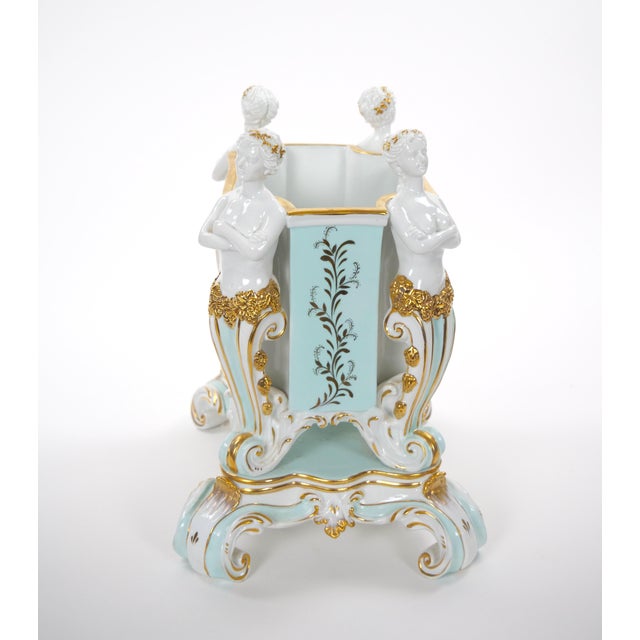 French Antique Sèvres Porcelain Classical Decorated Figural Sculpture Cachepot / Center For Sale - Image 3 of 12