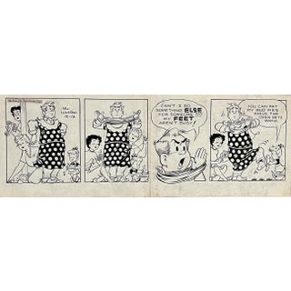 Jerry Walter & Linda Walter, Rare 1950s Original Syndicated Ink Drawing Cartoon Strip Susie Q Smith Comic Art, c. 1954 For Sale