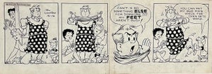 Jerry Walter & Linda Walter, Rare 1950s Original Syndicated Ink Drawing Cartoon Strip Susie Q Smith Comic Art, c. 1954