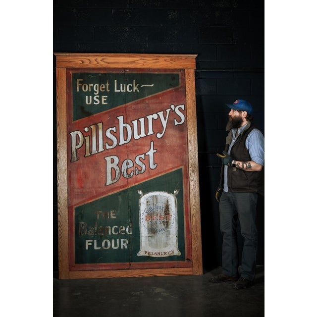 c. 1910s-1920s; The Pillsbury Company - Minneapolis, MN Large, hand-painted tin trade sign advertising Pillsbury's Best -...