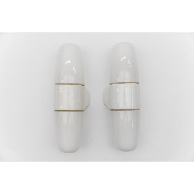 White Large No. 6078 Wall Lights by Wilhelm Wagenfeld for Lindner, Set of 2 For Sale - Image 8 of 18