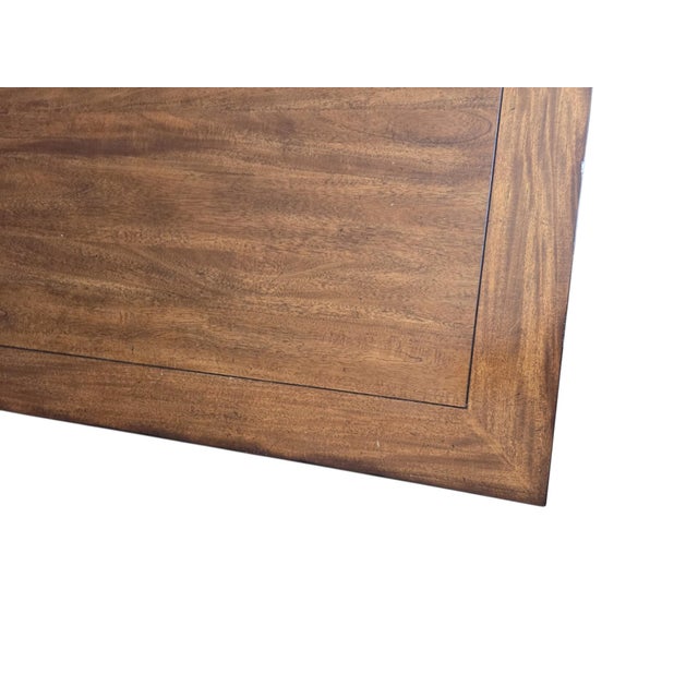 1990s Ethan Allen Cassidy Coffee Table Rectangular Cocktail Storage 2 Drawer Map Chest For Sale - Image 9 of 17