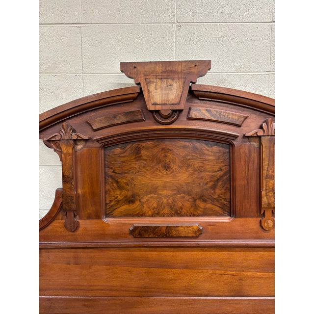 Antique Full Size Victorian Monumental Eastlake Carved High Back Bed For Sale - Image 12 of 16