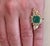 A classic, Cocktail ring 5.82 Carat Natural Cushion Cut Colombian Emerald & 3 Ct Rose cut Yellow Dimond Ring in 18 Karat...