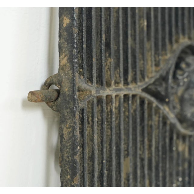 Black Mid 20th Century Hinged Figural Cast Iron Window Grate For Sale - Image 8 of 12