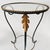 Beautiful vintage mid-century wrought iron plant table with glass and gold accents in the shape of acanthus leaves. It's a...