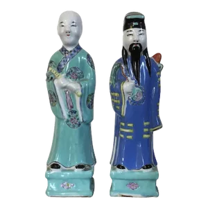 Antique 19th Century Chinese Export Porcelain Figures - A Pair