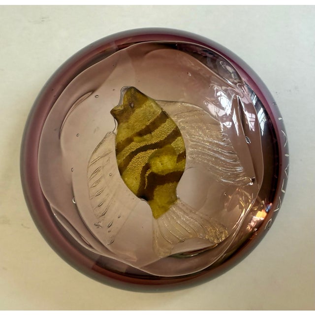1950's Salviati Murano Italian Art Glass Fish Bowl Designed by Alfredo Barbini For Sale - Image 9 of 10