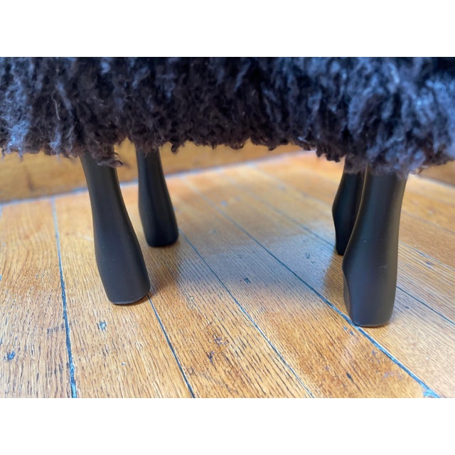 Lalanne Style Carved Wood Black Sheep Sculpture or Stool For Sale In Washington DC - Image 6 of 6