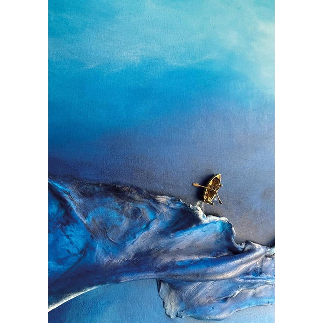 Vera Vizzi, Varco Wall Sculpture in Blue with Miniature Boat, 2024, Mixed Media For Sale - Image 6 of 10
