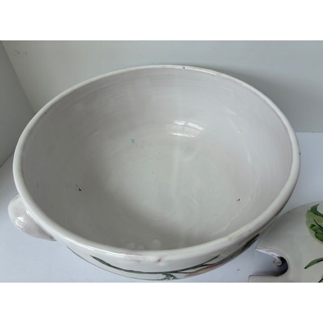 Vintage Hand-Painted Italian Farmhouse Ceramic Pottery Large Soup Tureen | Made in Italy For Sale - Image 13 of 16