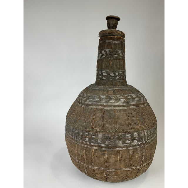 African Oromo Igbo African Lidded Gourd of Woven Silver and Fiber For Sale - Image 3 of 7