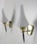 Glass White Glass and Black & Golden Chrome Sconces in the style of Arlus, France, 1950s, Set of 2 For Sale - Image 7 of 12