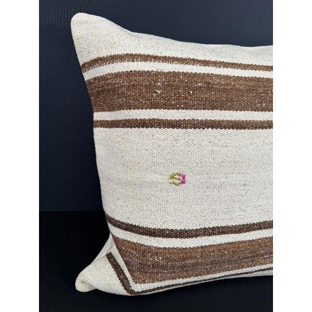 Turkish Hemp Pillow Cushion Natural Beige Brown Cushion Cover 20x20 #18167 Enhance your home decor with our Kilim Pillow...