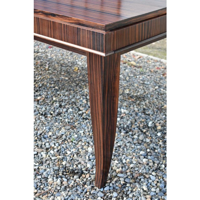 French Art Deco Style Macassar Ebony Dining Table For Sale - Image 16 of 18