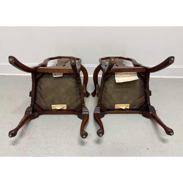 Henkel Harris 110a 29 Solid Mahogany Queen Anne Dining Armchairs - Pair For Sale - Image 11 of 13