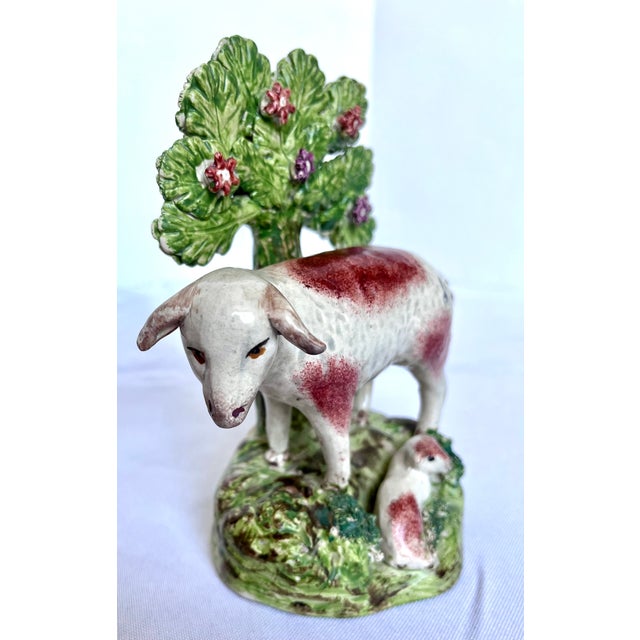 Antique Early 1800s English Walton Staffordshire Pearlware Sheep & Ram Figures - A Pair For Sale - Image 14 of 15