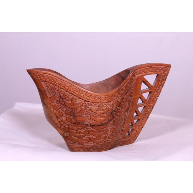 Antique 1900s Hand-Carved Wooden Wedding Cup From Former Yugoslavia/European Balkan For Sale - Image 13 of 13