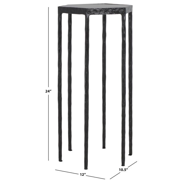 Modern Galvin Marble Top Drink Table in Black with Black Marble Top For Sale - Image 3 of 8