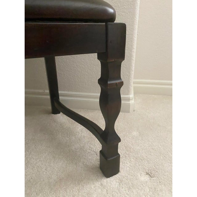 South Cone Vintage South Cone Trading Company Tall Back Leather and Wood Chair Spanish Colonial Western Style Mint Condition. For Sale - Image 4 of 14