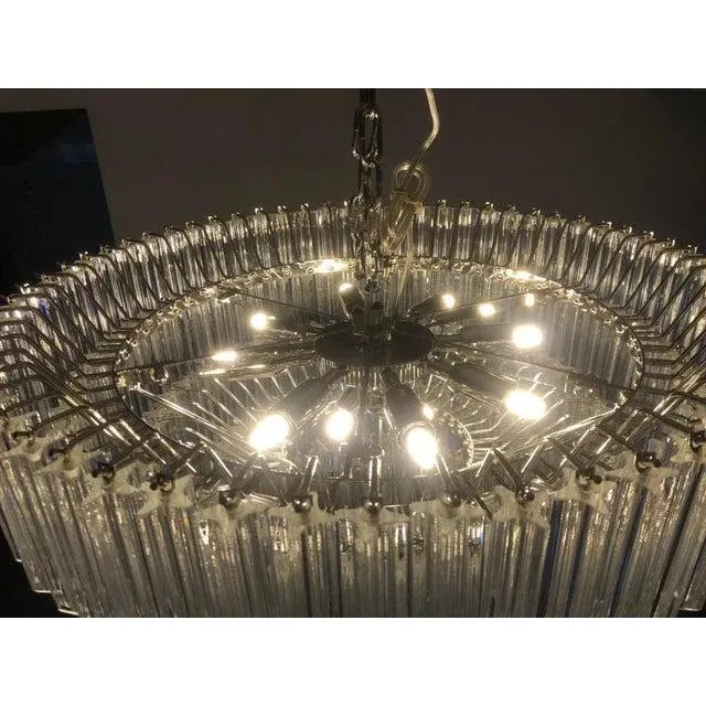 Early 21st Century Murano Glass Transparent Quadriedo Cut Glass Chandelier For Sale - Image 11 of 11