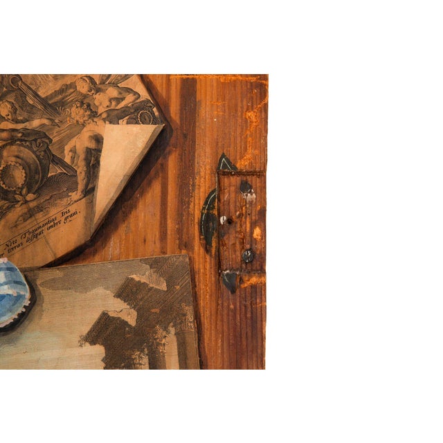 Pair of French Worn Pine Decoupage & Trompe l'Oeil Doors For Sale - Image 17 of 18