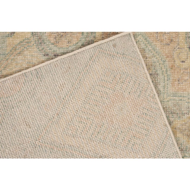 Distressed Rug in Blue, Green & Beige Florals by Rug & Kilim For Sale In New York - Image 6 of 6