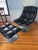 Modern Authentic Knoll Studio-Jehs+Laub Pedestal Lounge & Ottoman-Black Leather/Silver Base For Sale - Image 3 of 6