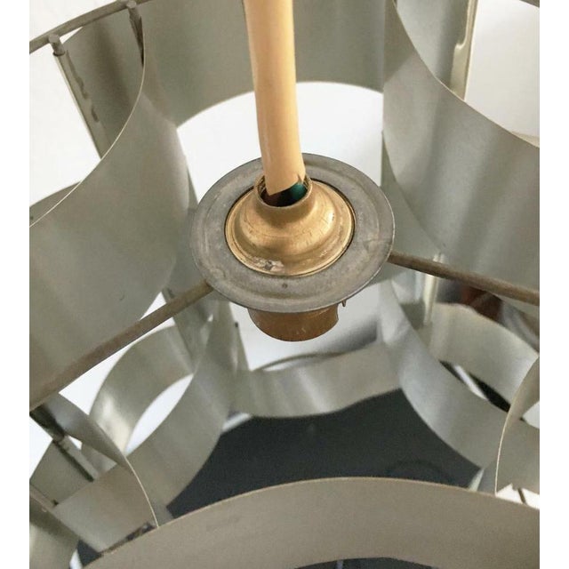 Mid-Century French Sculptural Aluminum Pendant by Max Sauze, 1960s For Sale - Image 12 of 15