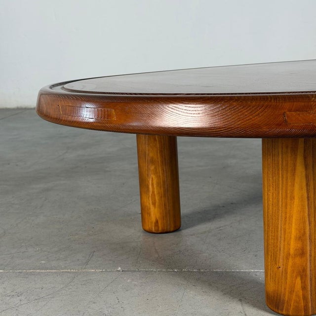 Round Pine Coffee Table in the style of Charlotte Perriand for Les Arcs, France, 1960s For Sale - Image 13 of 18